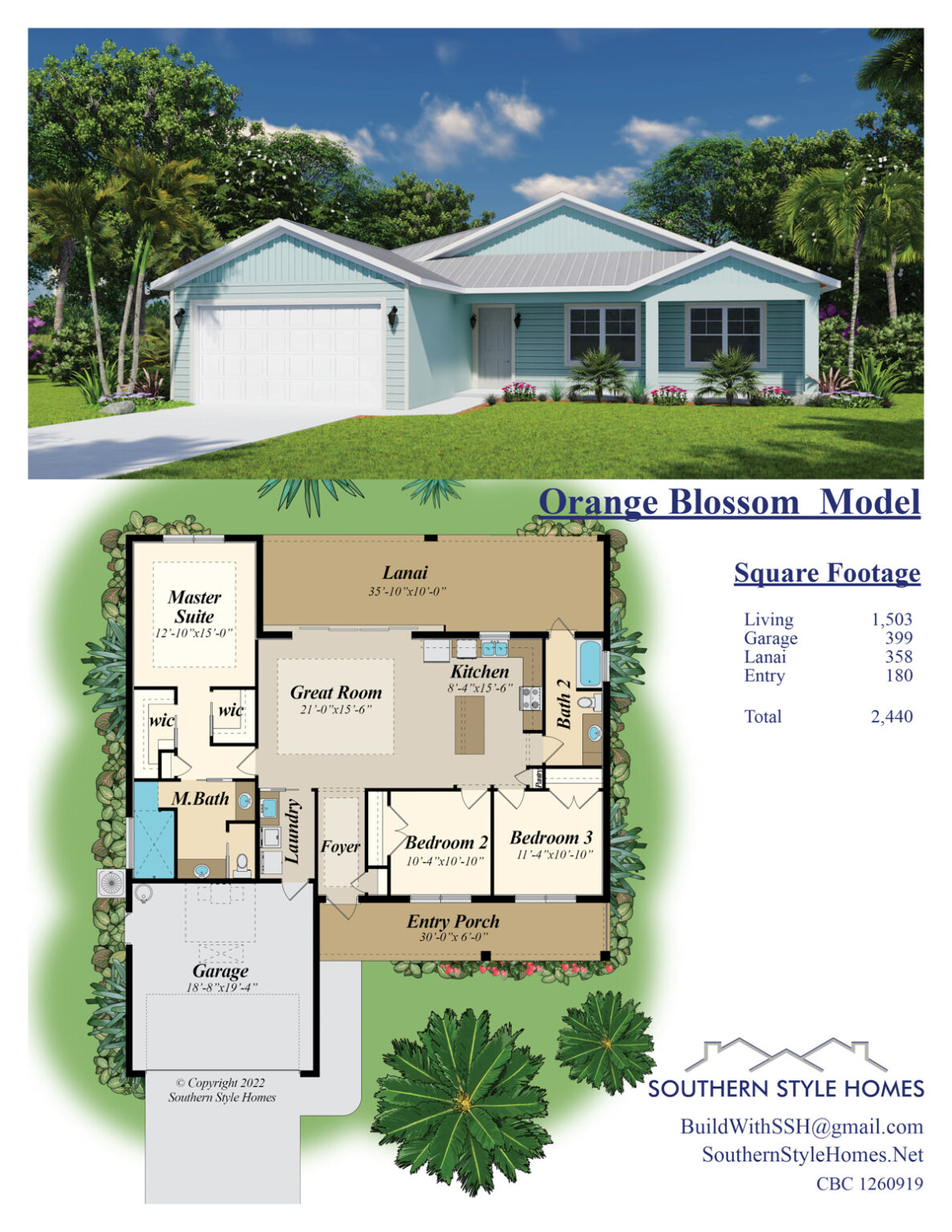 The Orange Blossom southern style homes